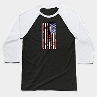 Patriotic Football Stars and Stripes - USA Flag Baseball T-Shirt